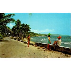 Vintage Martin's Bay Barbados West Indies Tropical Beach Postcard